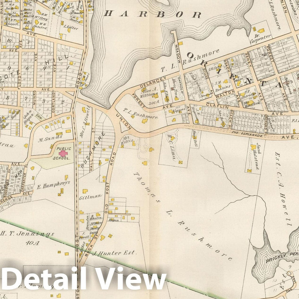 Historic Map : Atlas of Westchester County, Mamaroneck 1901 Plate 018 , Vintage Wall Art