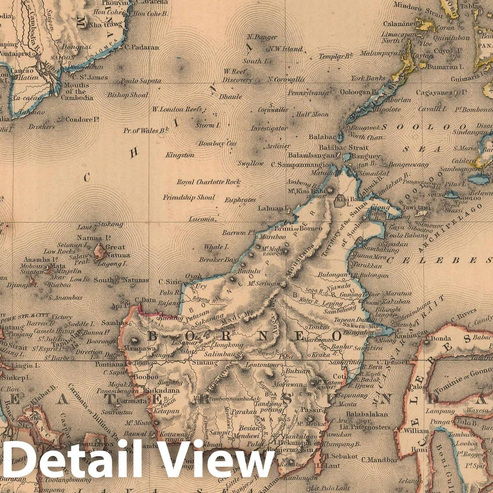 Historic Map : General Atlas (Of The World), East Indies & Cambodia & Thailand & Malaysia & Philippines & Vietnam 1857 , Vintage Wall Art