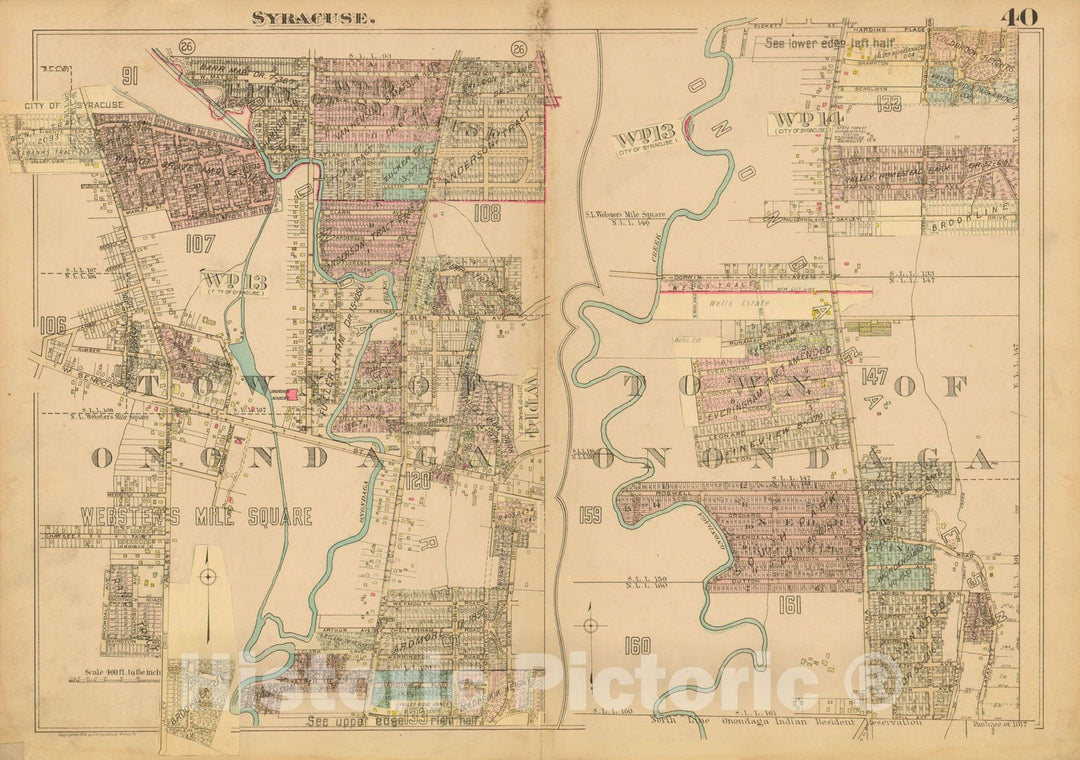 Historic Map : Atlas City of Syracuse, NY and Suburbs, Syracuse 1924 Plate 040 , Vintage Wall Art