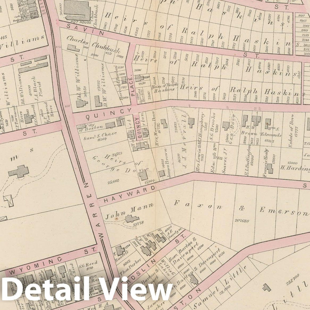Historic Map : Atlas of County of Suffolk, MA Vol. 2nd, Roxbury 1873 Plate G , Vintage Wall Art