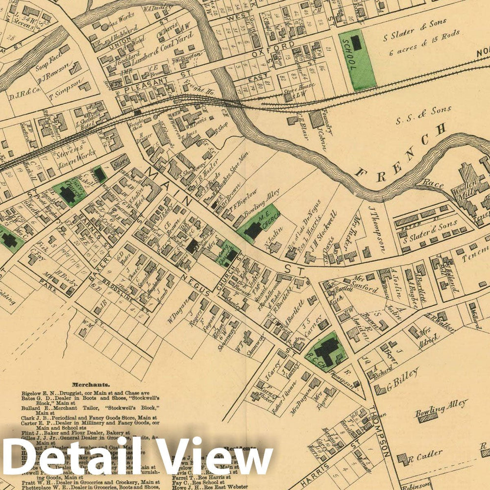 Historic Map : Atlas of Worcester County, Massachsuetts, Webster 1870 , v2, Vintage Wall Art