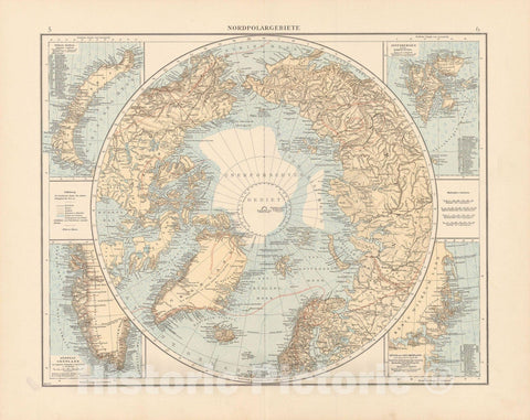 Historic Map : World Map 1899 , Andrees Allgemeiner Handatlas , v8, Vintage Wall Art