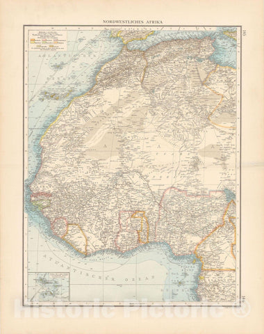 Historic Map : Africa 1899 , Andrees Allgemeiner Handatlas , v5, Vintage Wall Art