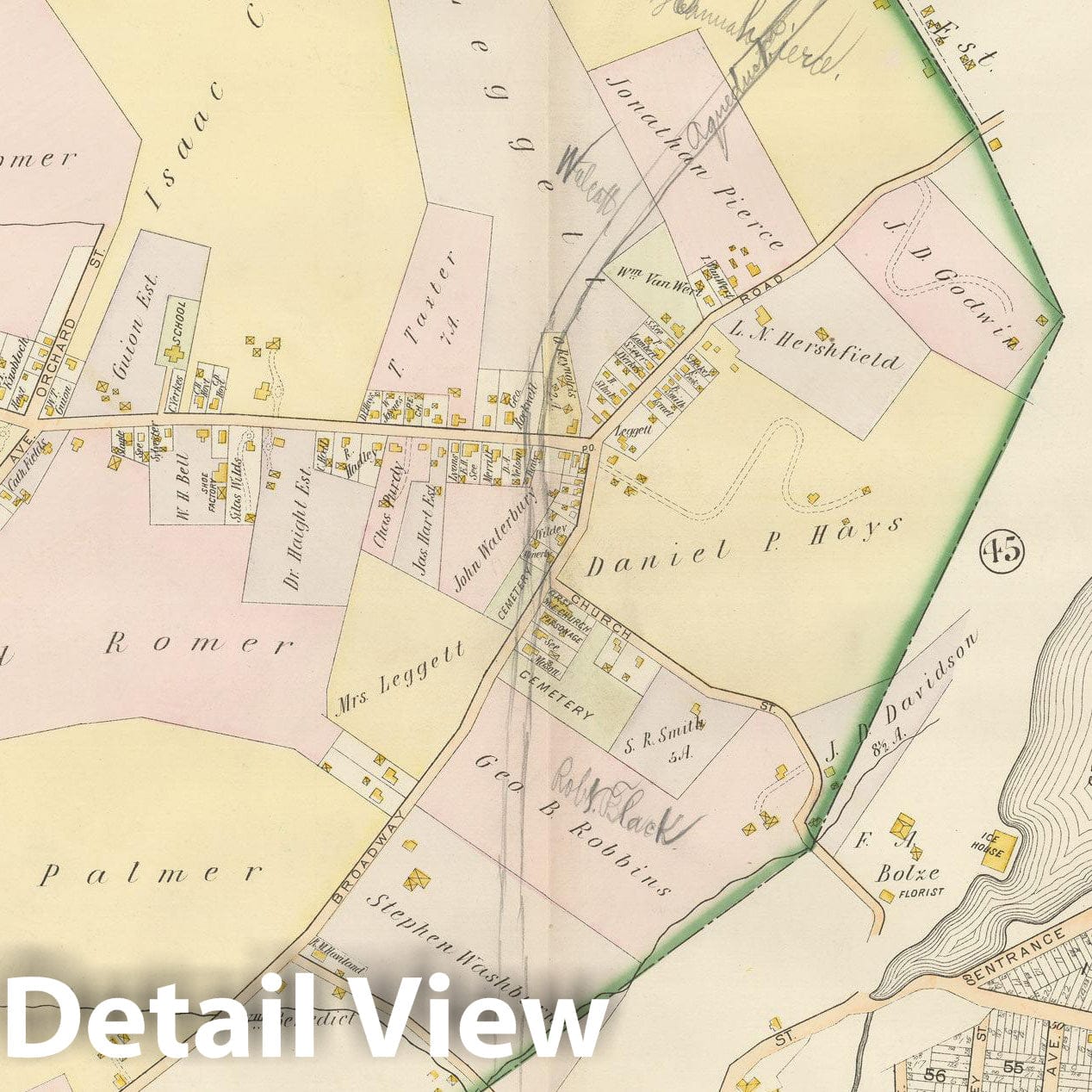 Historic Map : Atlas of Westchester County, Village of Pleasantville 1901 , Vintage Wall Art
