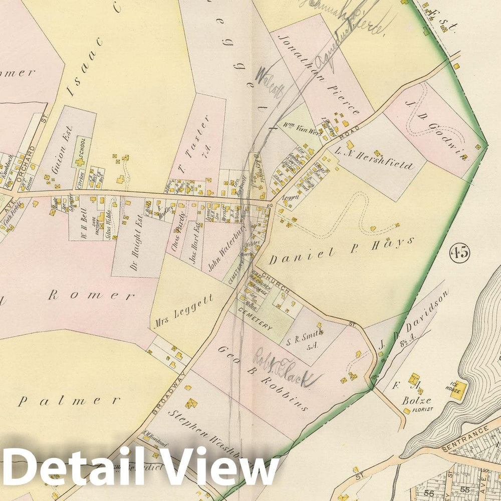 Historic Map : Atlas of Westchester County, Village of Pleasantville 1901 , Vintage Wall Art