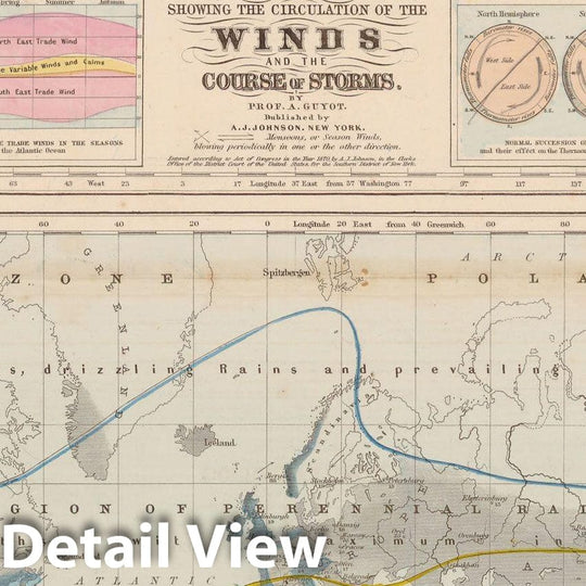 Historic Map : Family Atlas World, World Map 1873 , v4, Vintage Wall Art