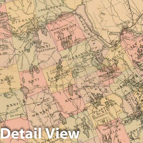 Historic Map : Atlas State of Maine, Washington 1894-95 , Vintage Wall Art