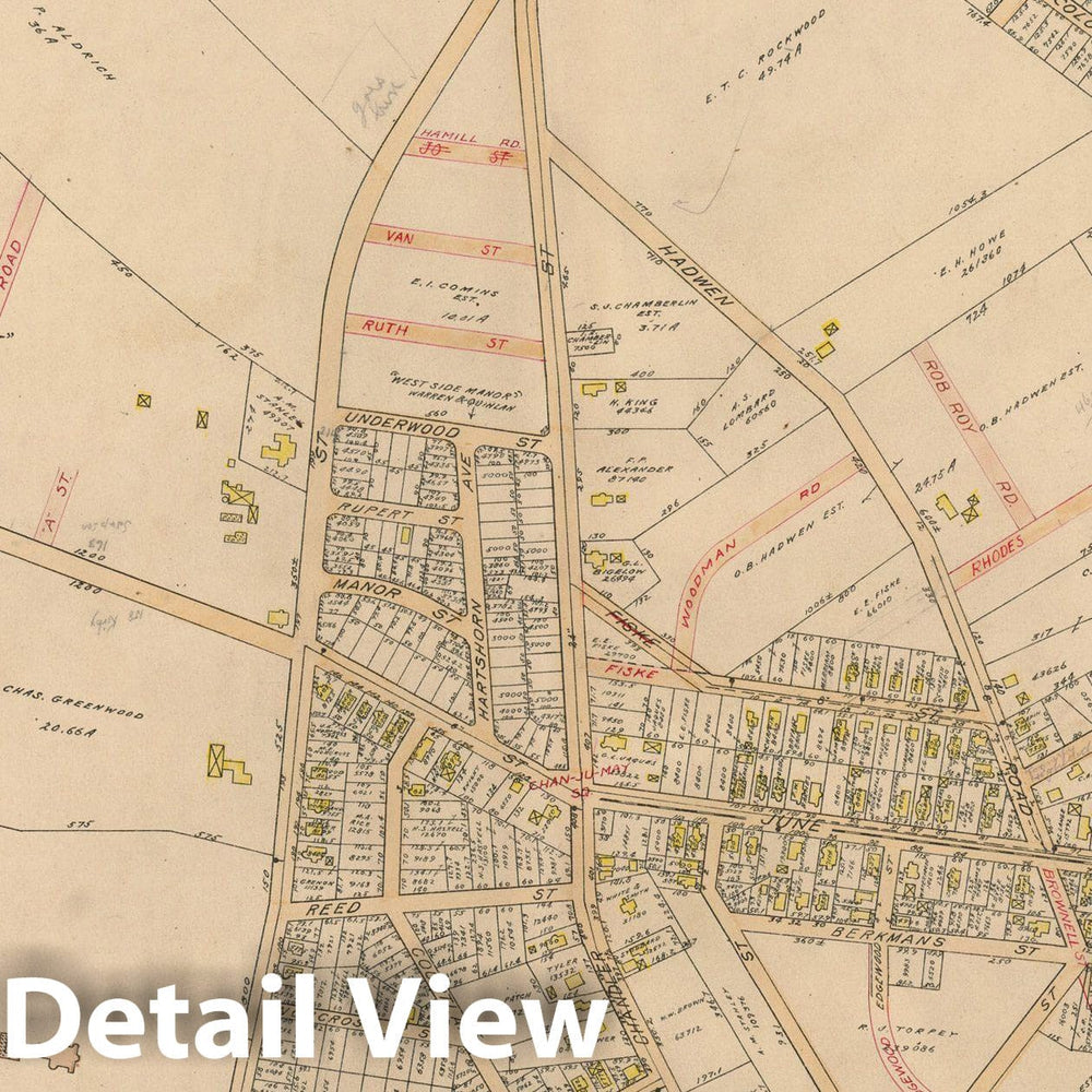 Historic Map : Atlas City of Worcester, Worcester 1911 Plate 027 , Vintage Wall Art