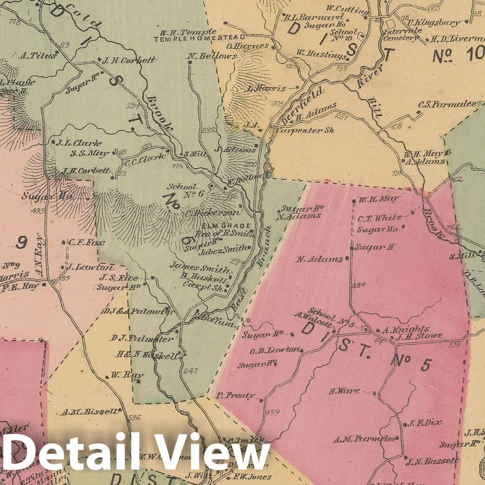 Historic Map : Atlas of Windham County, VT, Wilmington 1869 , v2, Vintage Wall Art