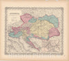 Historic Map : Austria 1856 , Colton's Atlas World , Vintage Wall Art