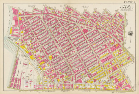 Historic Map : Vol. 1, Brooklyn 1908 Plate 009 , Atlas Borough of Brooklyn , Vintage Wall Art