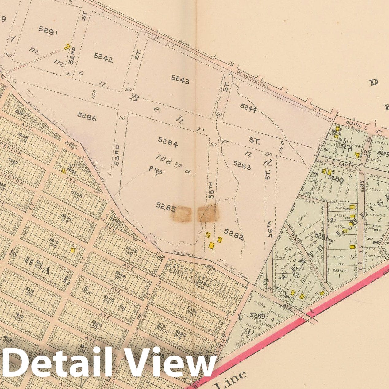 Historic Map : Atlas of Washington D.C. Volume 4 (NE, SE), Washington 1907 Plate 016 , Vintage Wall Art