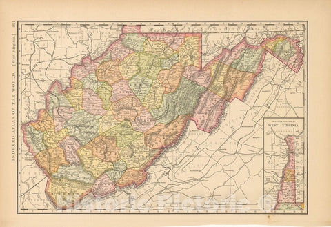 Historic Map : United States Maps, West Virginia 1894 , Vintage Wall Art
