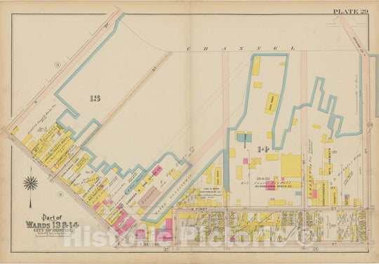Historic Map : Atlas of South Boston, South Boston 1910 Plate 029 , Vintage Wall Art