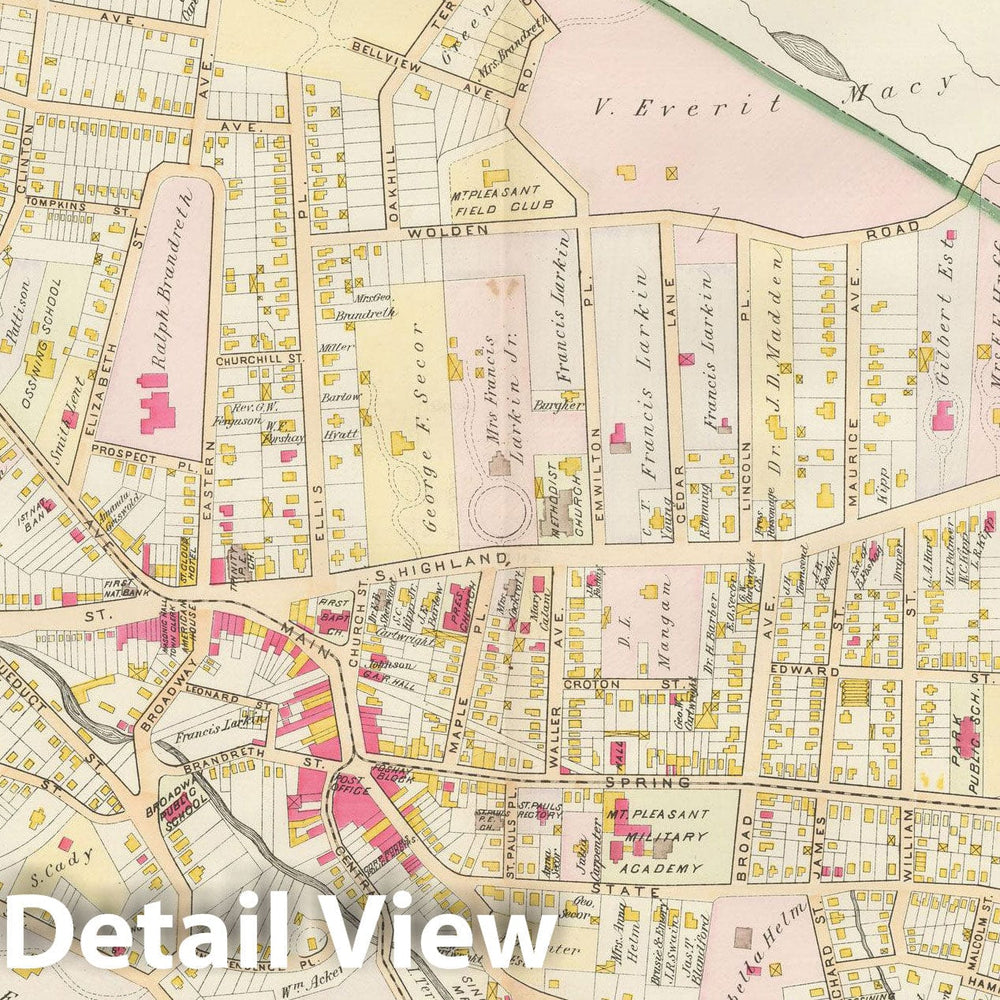 Historic Map : Atlas of Westchester County, Village of Ossining 1901 , Vintage Wall Art