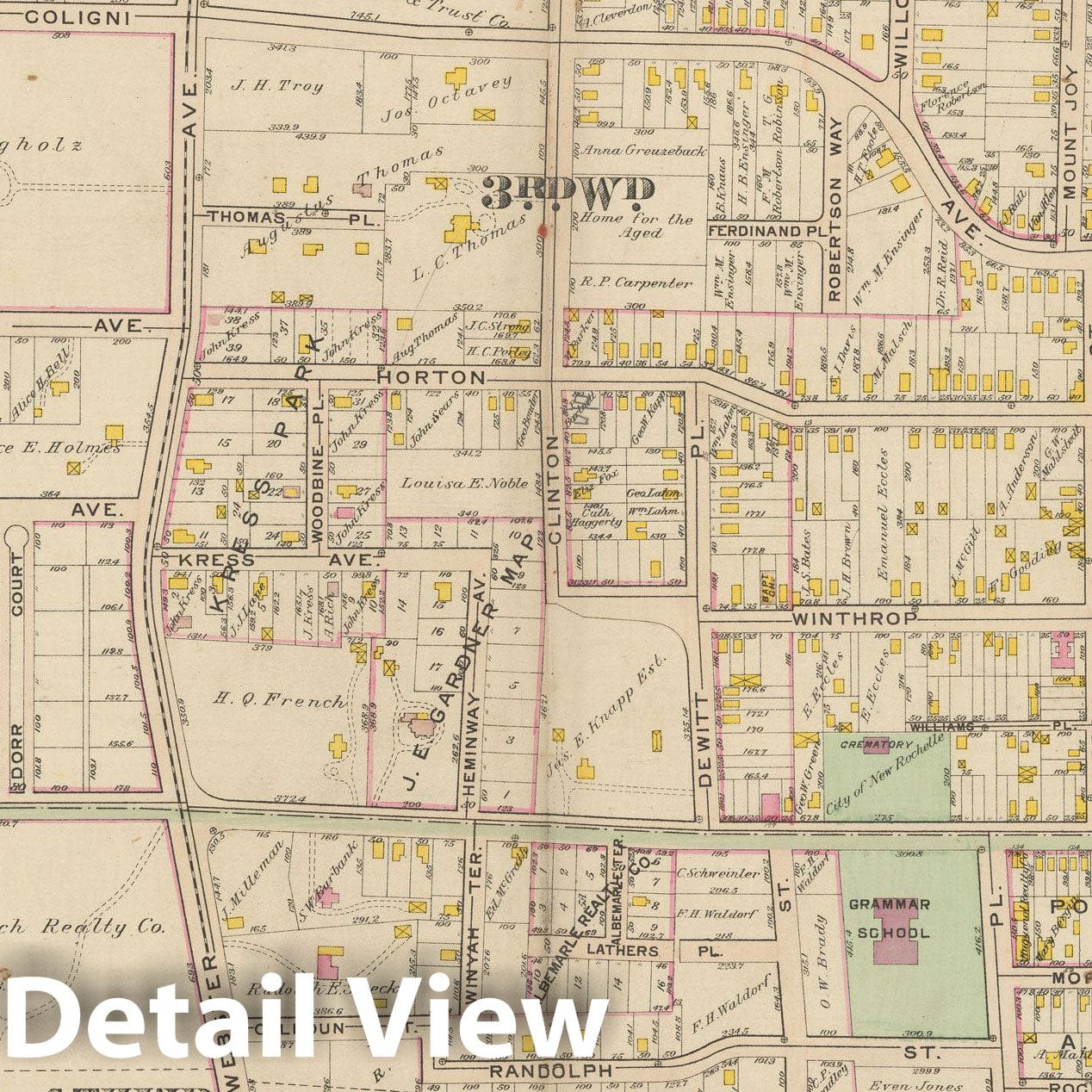 Historic Map : Atlas of Westchester County, NY, Vol. 1, New Rochelle 1910 Plate 022 , Vintage Wall Art