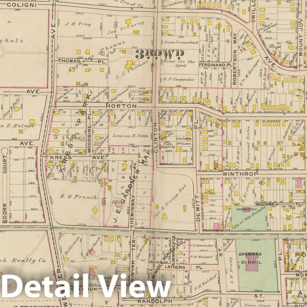 Historic Map : Atlas of Westchester County, NY, Vol. 1, New Rochelle 1910 Plate 022 , Vintage Wall Art