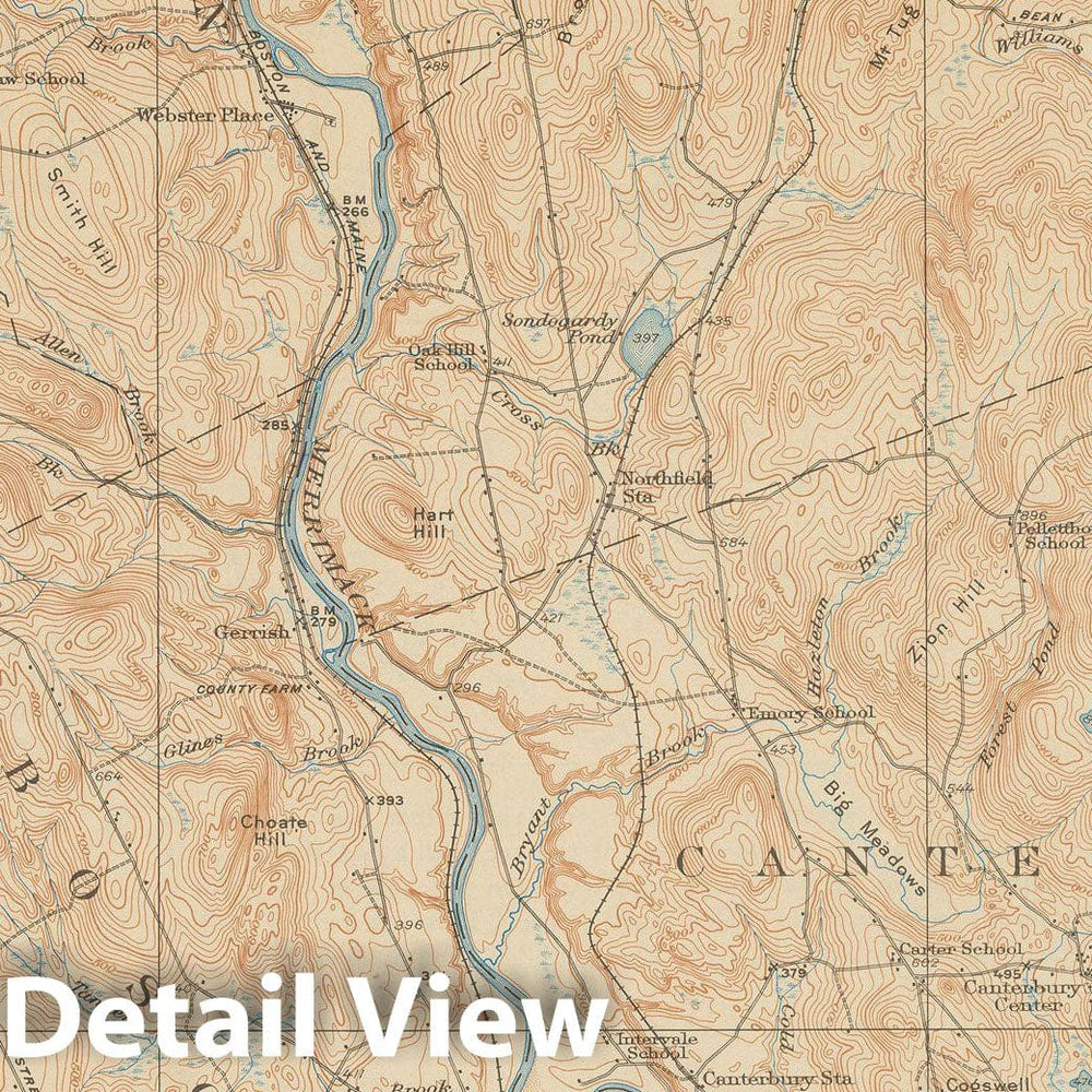 Historic Map : USGS 7.5 Minute Quadrangles, Boscawen & Canterbury & Franklin & Northfield & Penacook & Tilton 1931 Topographic Map , Vintage Wall Art