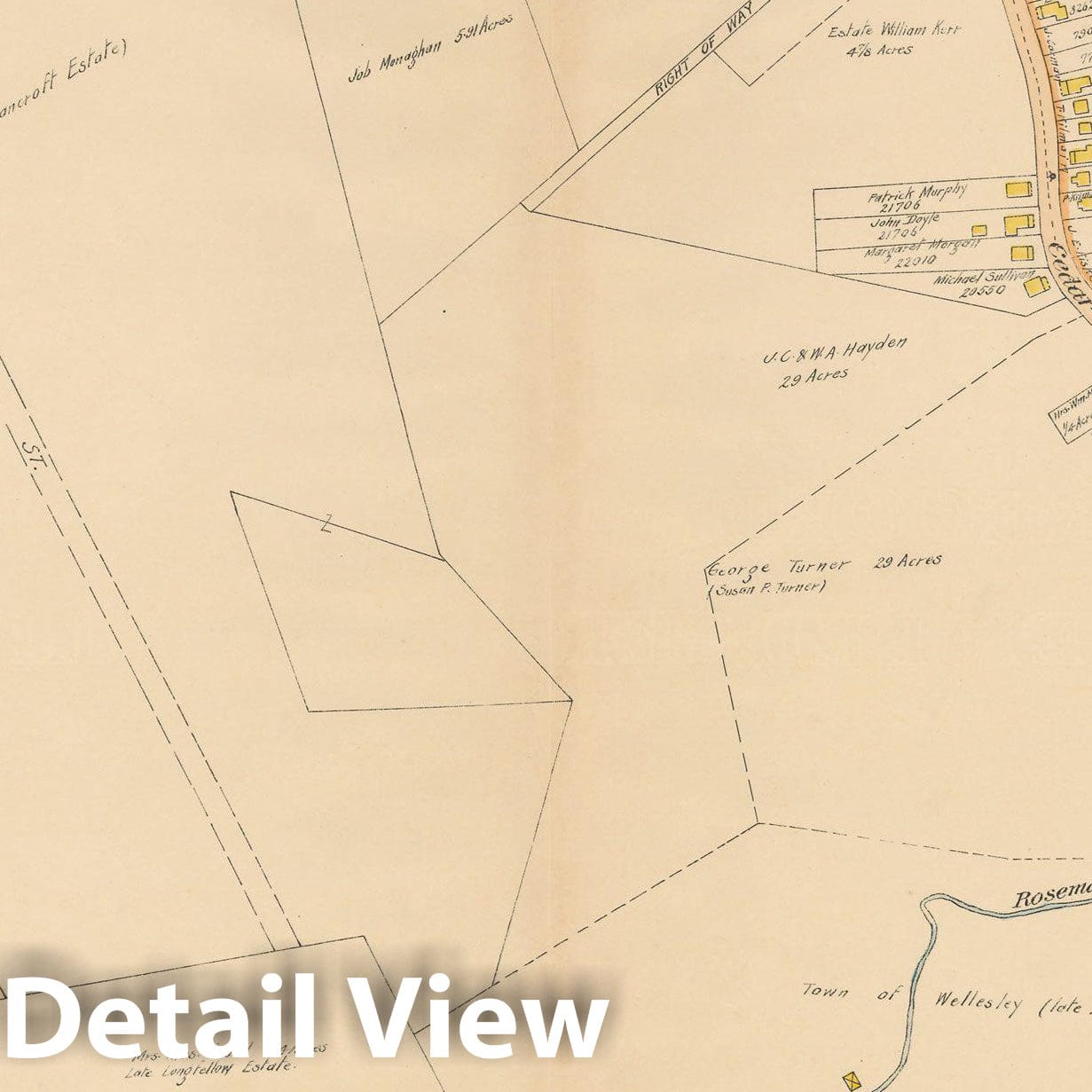 Historic Map : Atlas of Wellesley, Wellesley 1897 Plate 016 , Vintage Wall Art