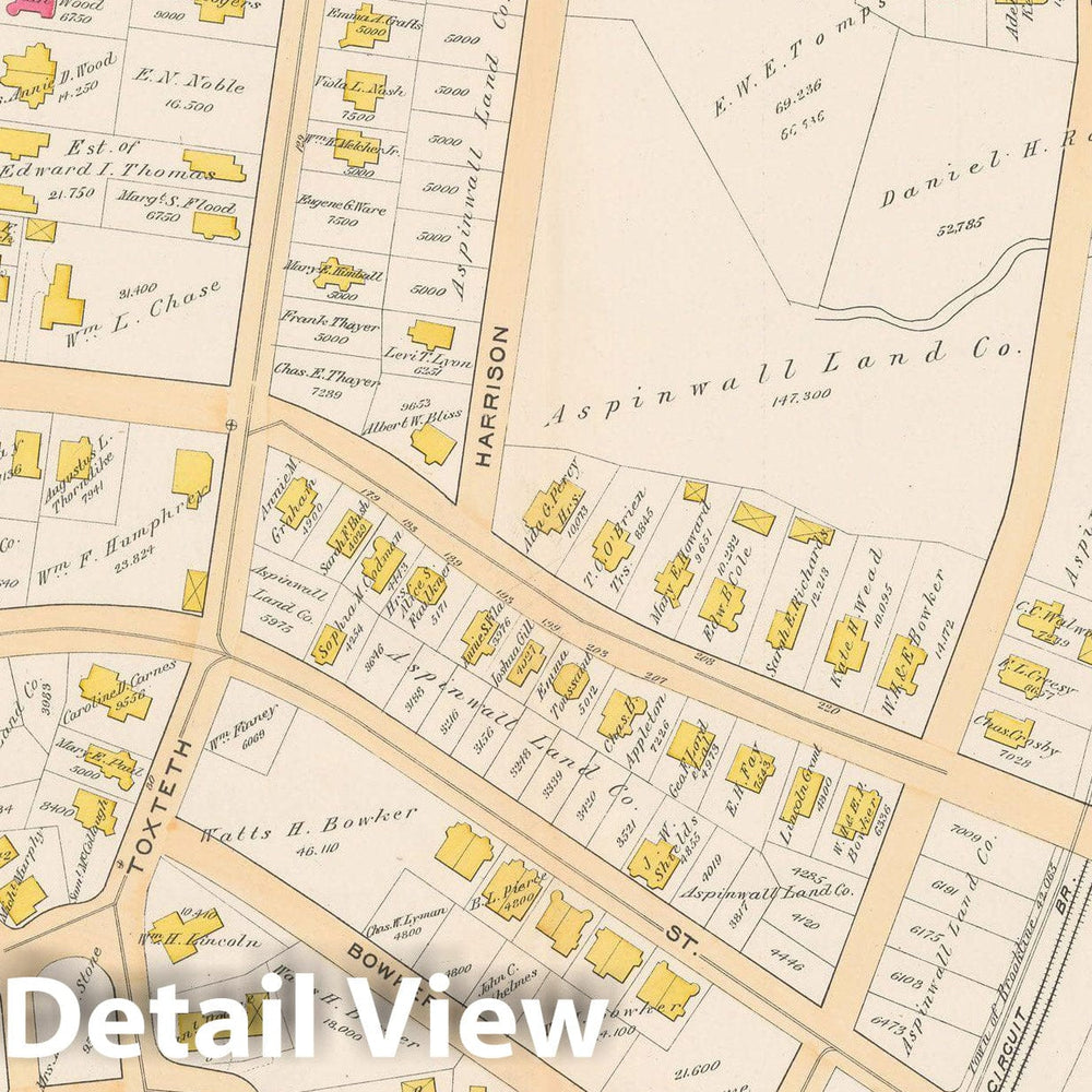 Historic Map : Atlas Town of Brookline, Brookline 1893 Plate 002 , Vintage Wall Art