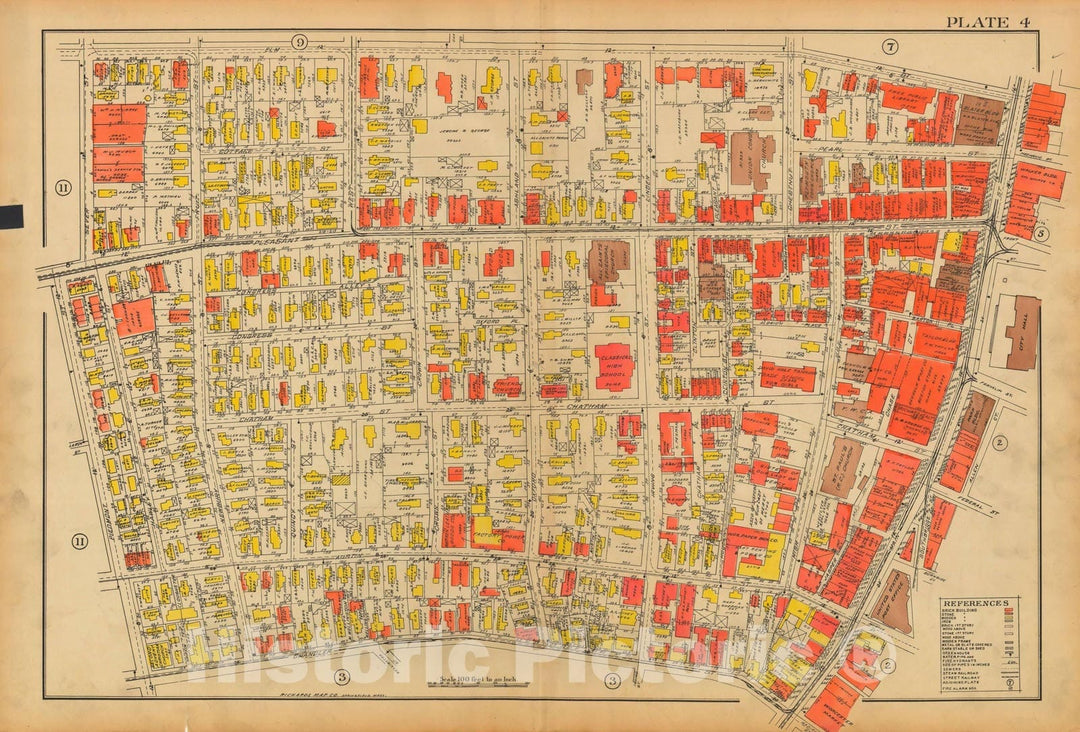 Historic Map : Atlas City of Worcester MA 1922 Plate 004 , Vintage Wall Art