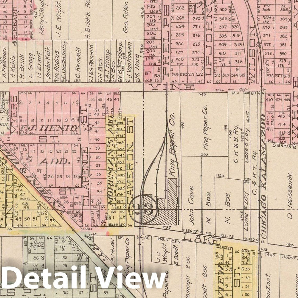 Historic Map : Kalamazoo 1910 , Standard Atlas of Kalamazoo County , v14, Vintage Wall Art