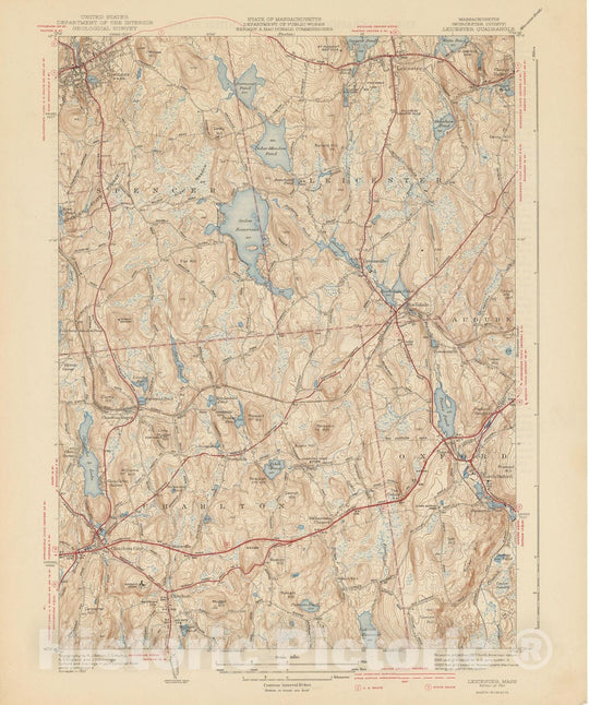 Historic Map : USGS 7.5 Minute Sheets and Quadrangles, Charlton & Leicester & Spencer 1941 Topographic Map , Vintage Wall Art