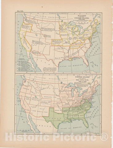 Historic Map : United States 1897 , The Century Atlas World , v2, Vintage Wall Art