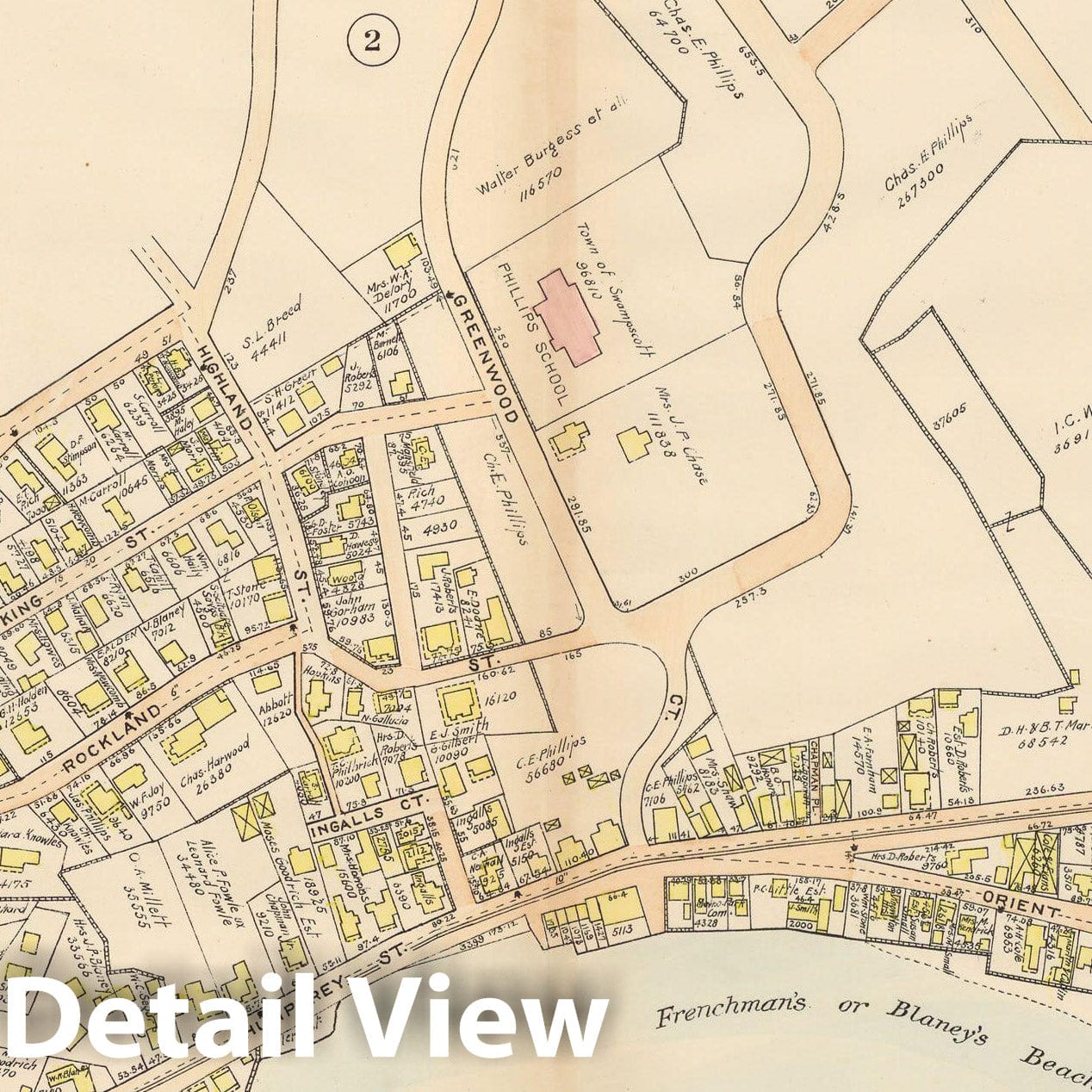 Historic Map : Atlas of Town of Swampscott, Swampscott 1897 Plate 003 , Vintage Wall Art