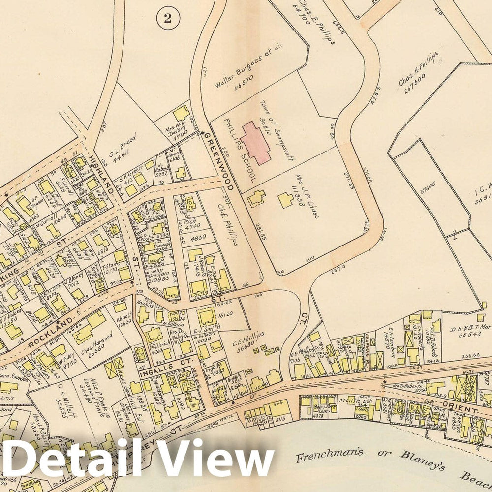 Historic Map : Atlas of Town of Swampscott, Swampscott 1897 Plate 003 , Vintage Wall Art