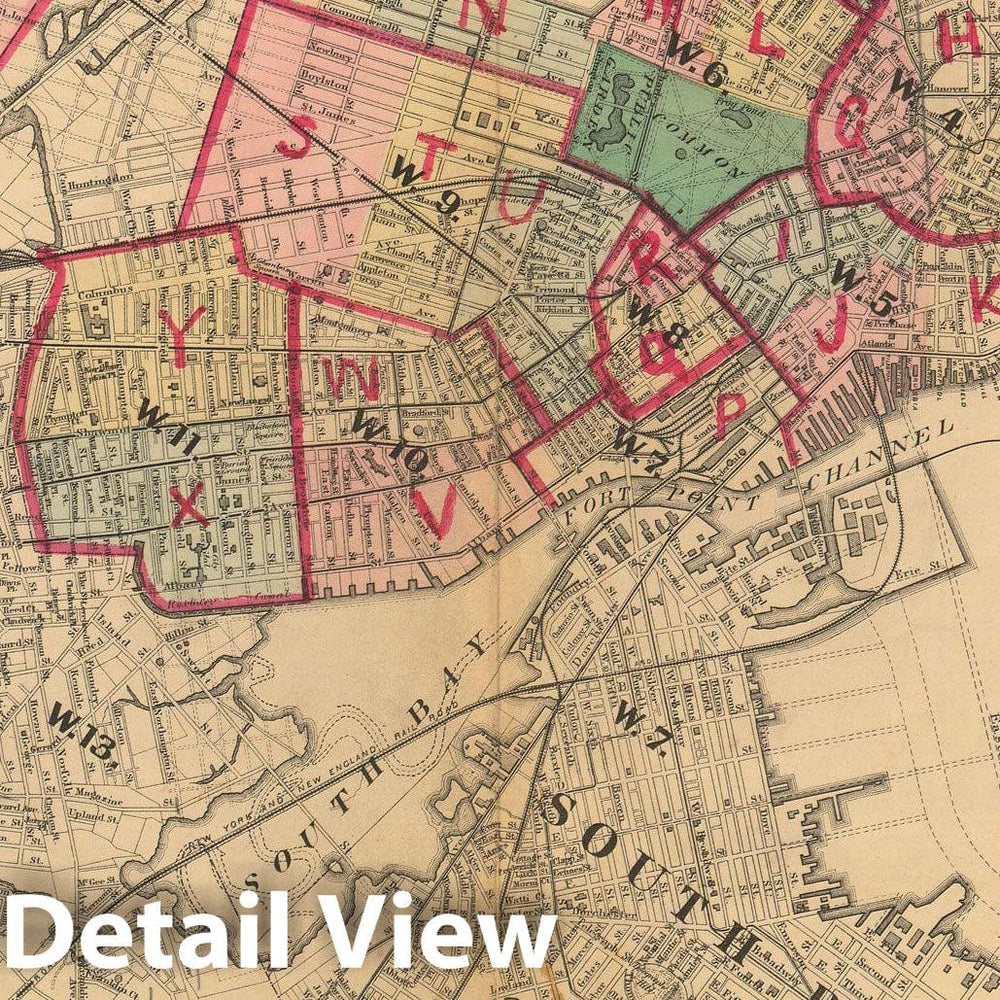 Historic Map : Atlas of County of Suffolk, MA Vol. 1 including Boston Proper, Boston 1874 Index Plate , Vintage Wall Art