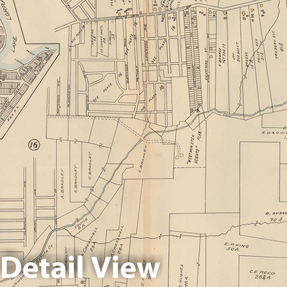 Historic Map : Atlas City of Springfield and the Town of Longmeadow 1920 Plate 019 , Vintage Wall Art