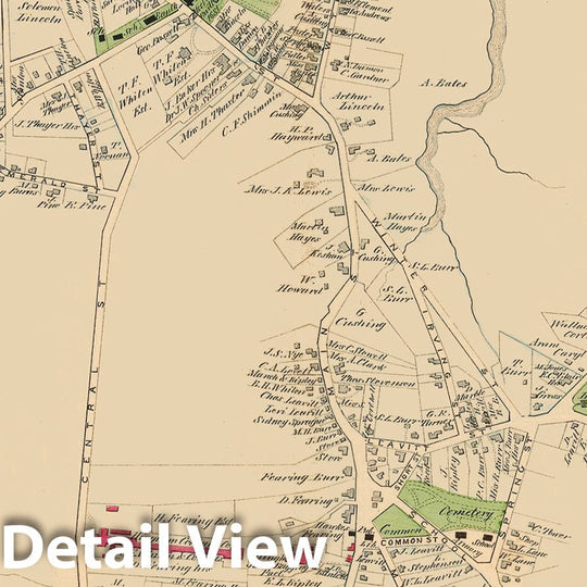Historic Map : Atlas of Plymouth County Massachusetts, Hingham 1879 , Vintage Wall Art