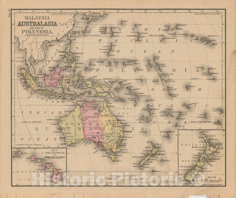 Historic Map : Warren's Common-School Geography, Australia & Asia 1879 , Vintage Wall Art