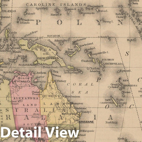 Historic Map : Warren's Common-School Geography, Australia & Asia 1879 , Vintage Wall Art