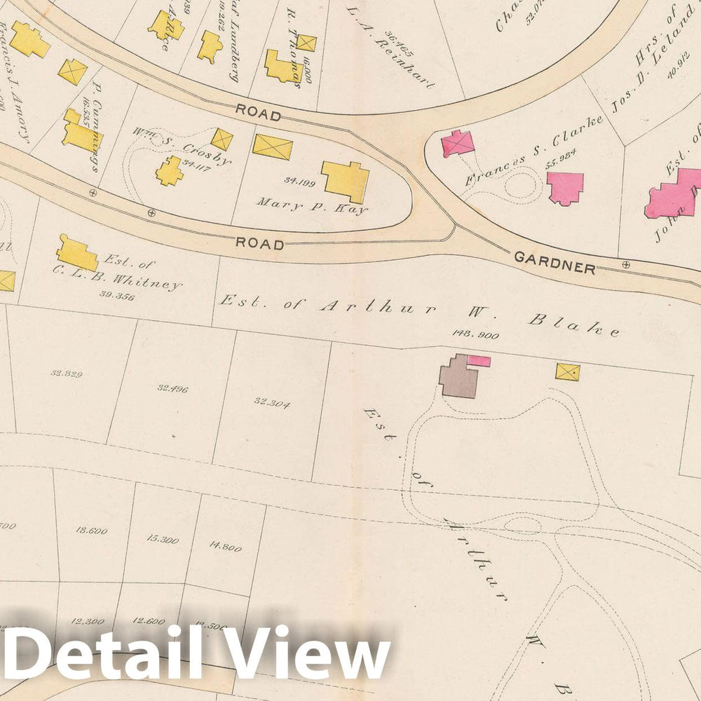 Historic Map : Atlas Town of Brookline, Brookline 1893 Plate 011 , Vintage Wall Art