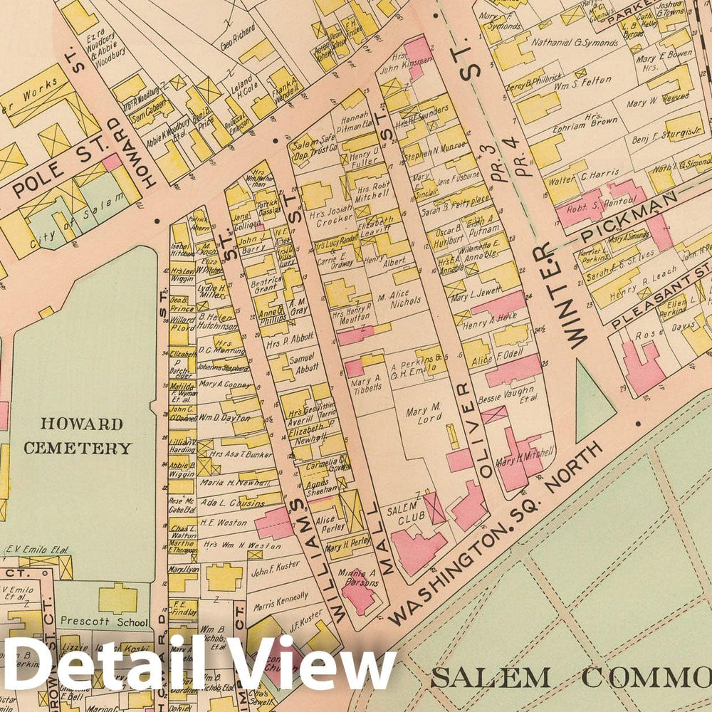 Historic Map : Atlas City of Salem, Salem 1911 Plate 007 , Vintage Wall Art