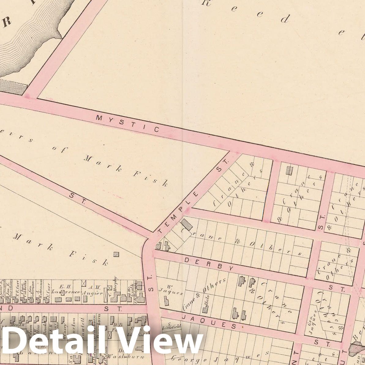 Historic Map : Atlas City of Somerville, Somerville 1874 Plate I , Vintage Wall Art