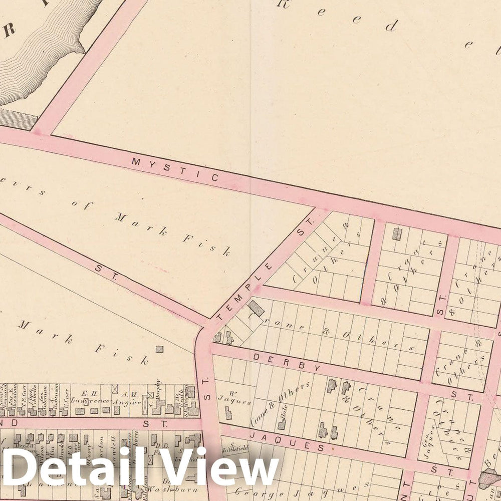 Historic Map : Atlas City of Somerville, Somerville 1874 Plate I , Vintage Wall Art