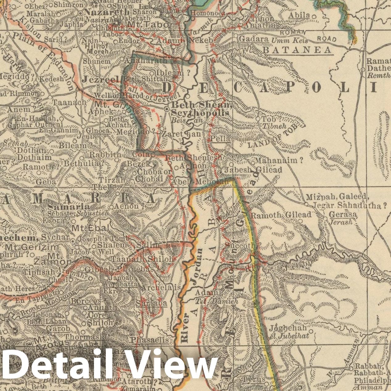 Historic Map : Israel & Jordan & Lebanon & Syria & Palestine 1914 Century Atlas , Vintage Wall Art