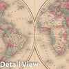 Historic Map : World Map 1865 , v2, Vintage Wall Art