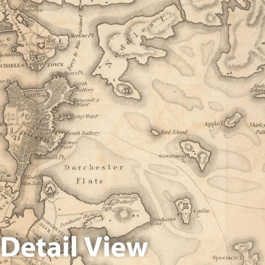 Historic Map : Boston with its Environs in 1775 & 1776 , Vintage Wall Art
