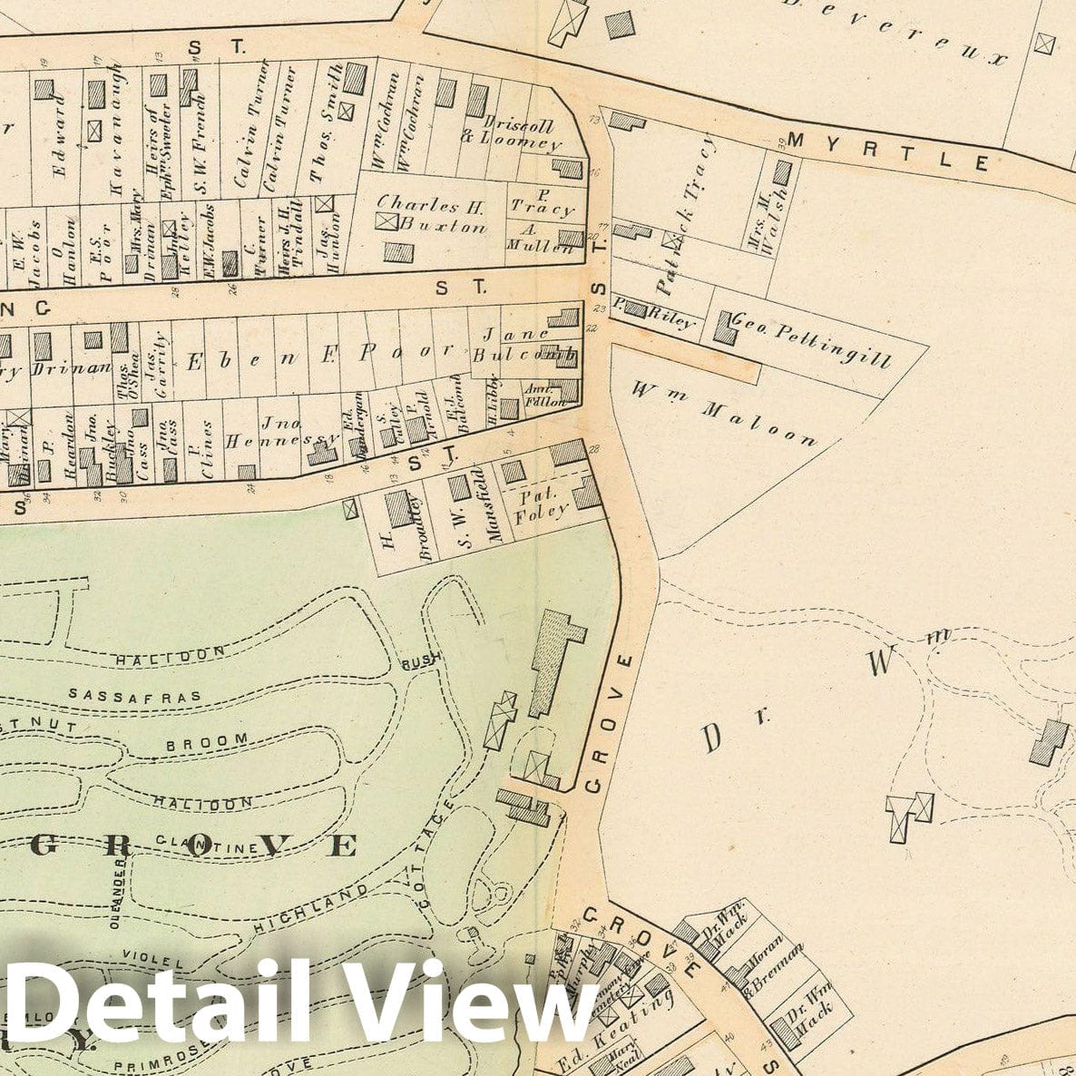 Historic Map : Atlas City of Salem, Massachusetts, Salem 1874 Plate P , Vintage Wall Art