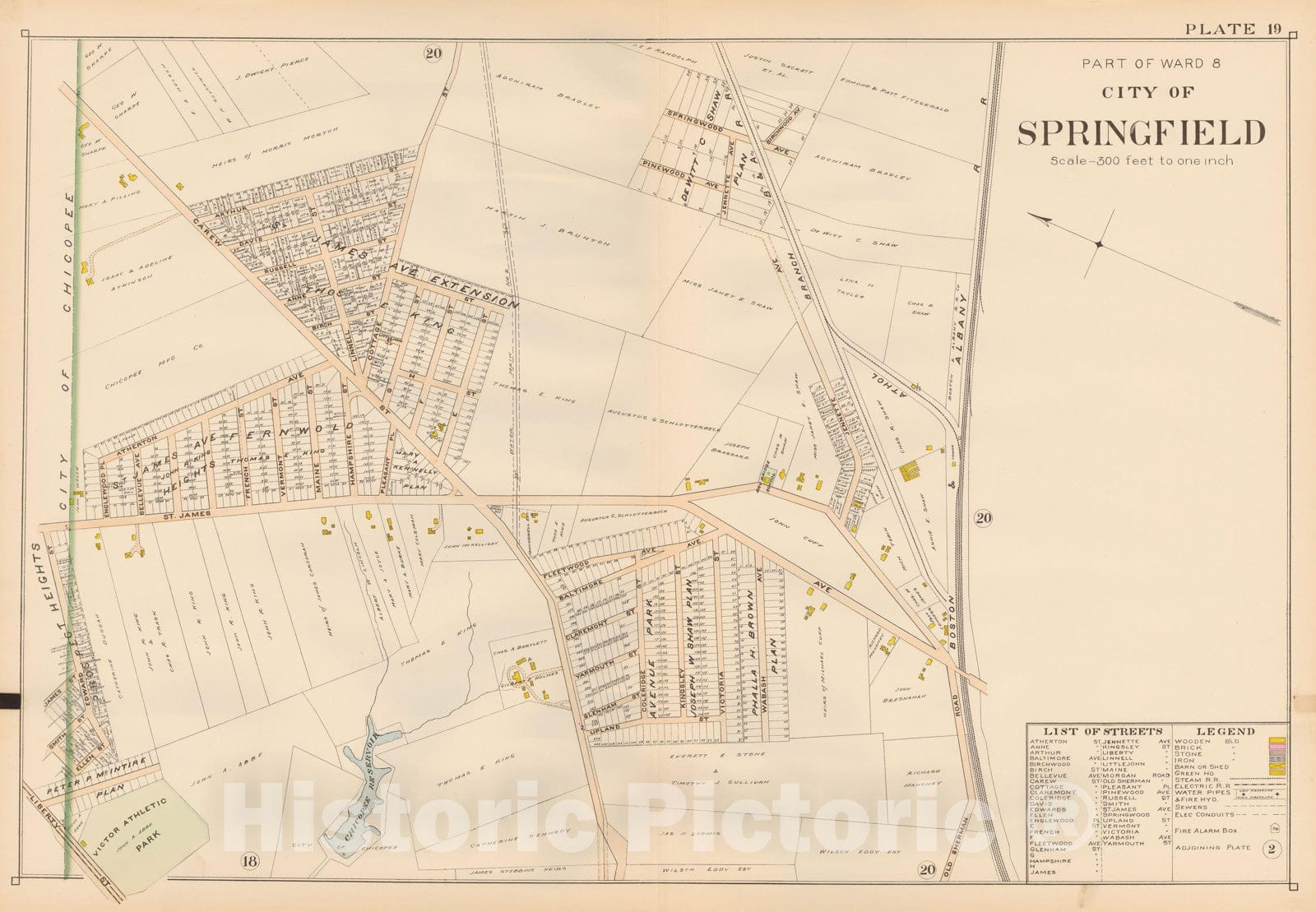 Historic Map : Atlas City of Springfield, Springfield 1899 Plate 019 , Vintage Wall Art