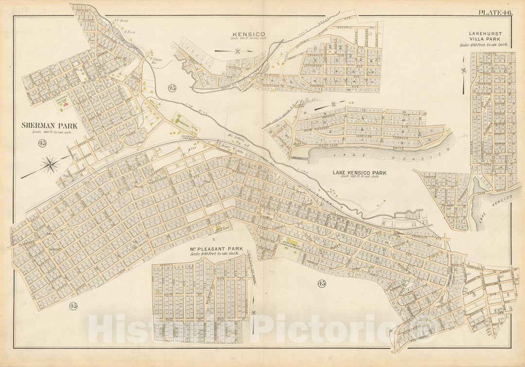 Historic Map : Atlas of Westchester County, Mount Pleasant 1901 Plate 046 , Vintage Wall Art
