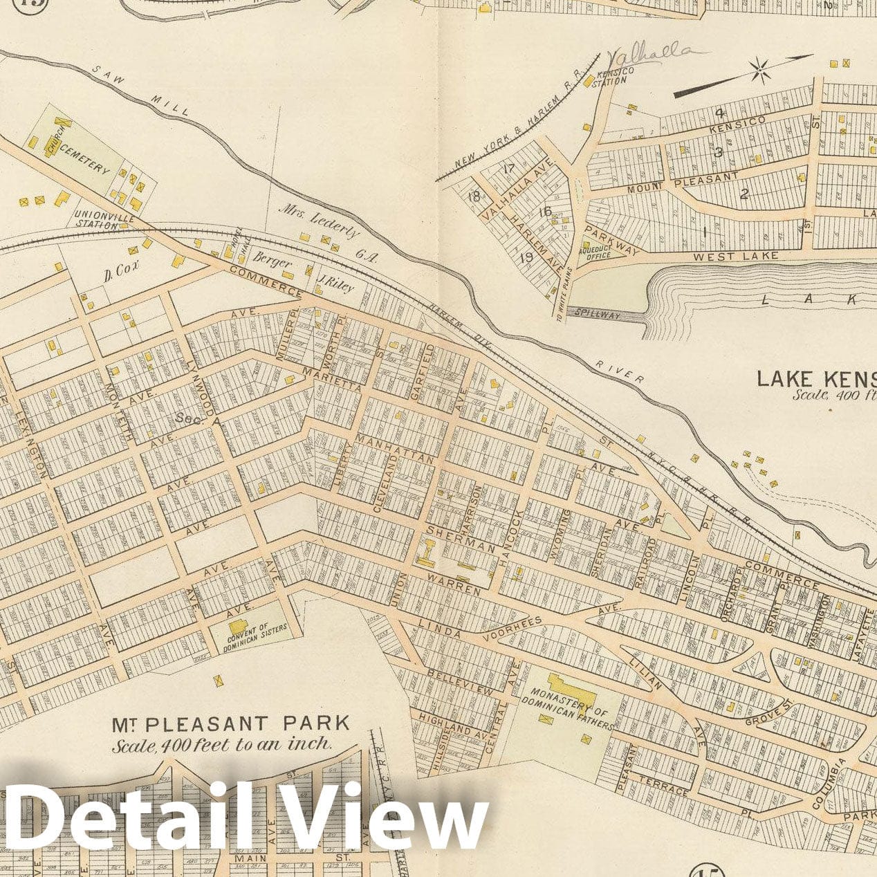 Historic Map : Atlas of Westchester County, Mount Pleasant 1901 Plate 046 , Vintage Wall Art