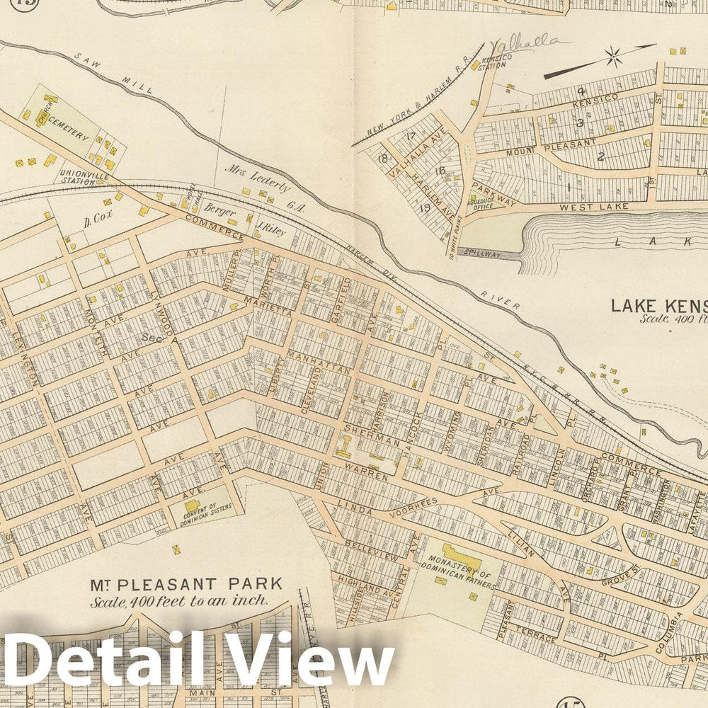 Historic Map : Atlas of Westchester County, Mount Pleasant 1901 Plate 046 , Vintage Wall Art