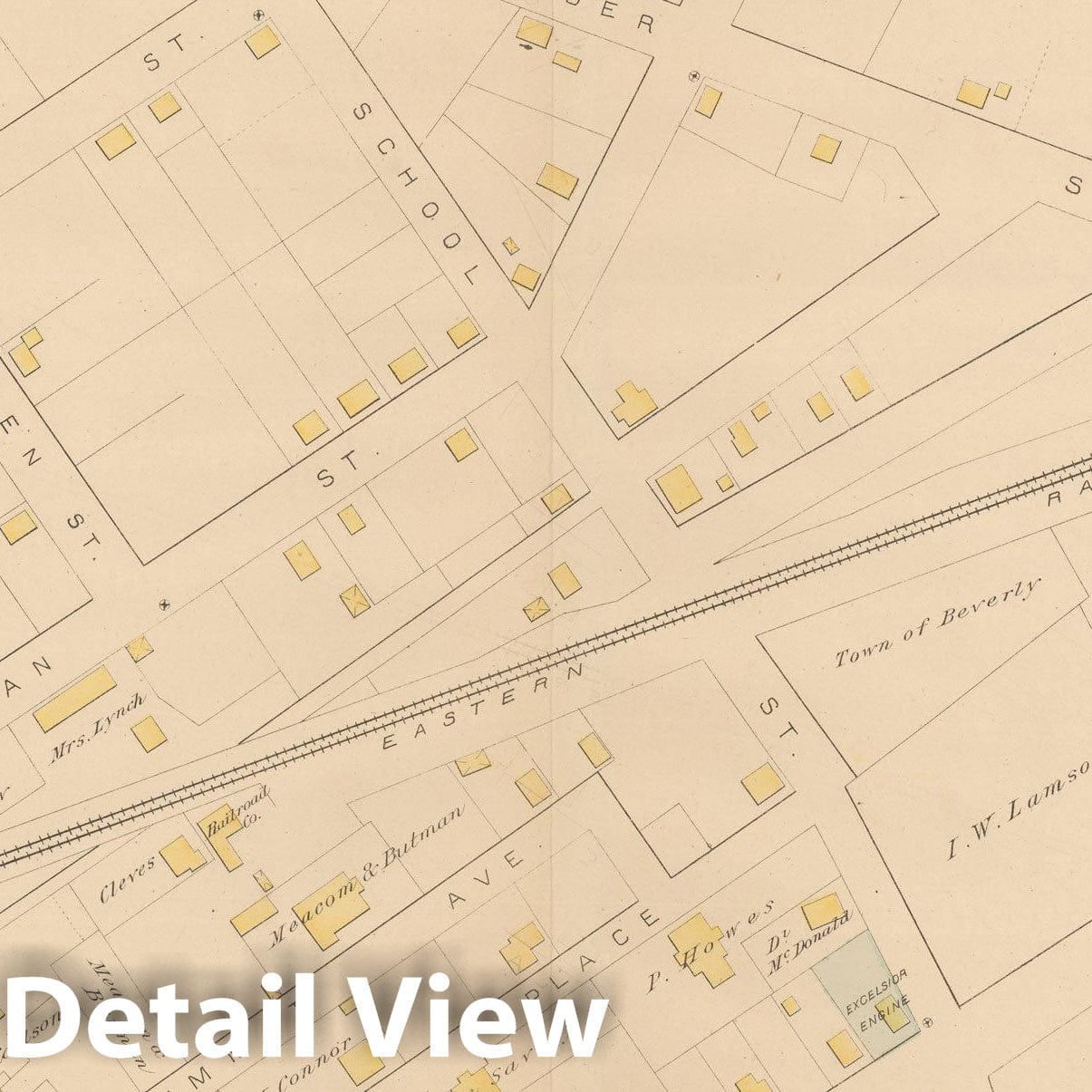 Historic Map : Atlas of Beverly, MA, Beverly 1880 Plate B , Vintage Wall Art