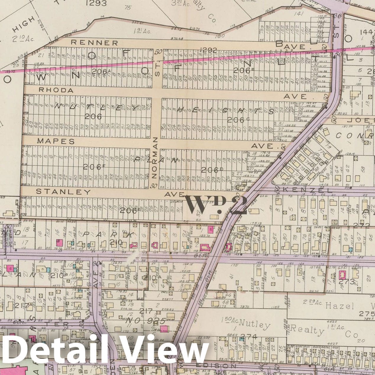 Historic Map : Atlas of Bloomfield, Belleville and Nutley; Essex County Vol D, Bloomfield & Nutley 1932 Plate 013 , Vintage Wall Art