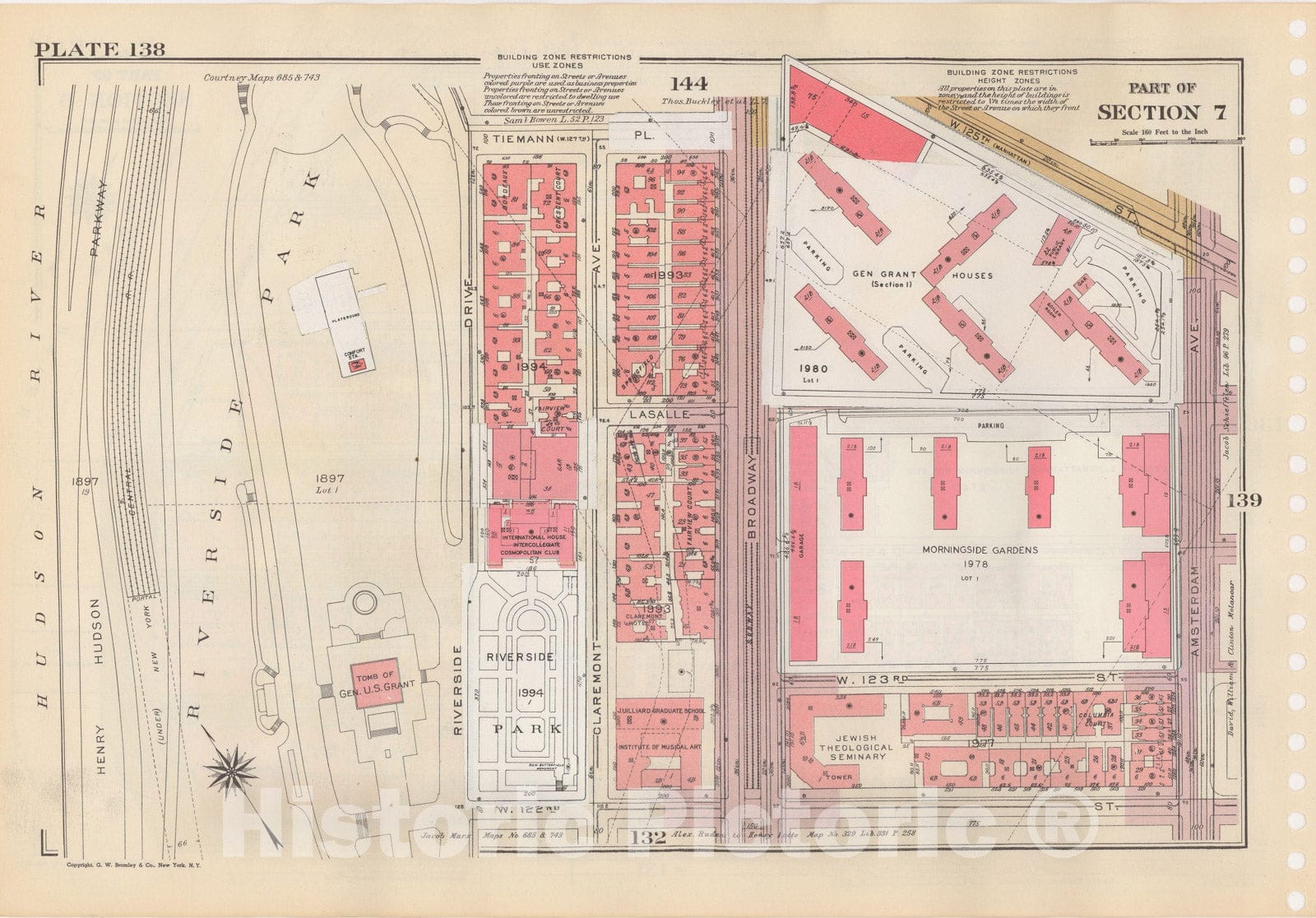 Historic Map : Manhattan Land Book 1955 - Updated Through Nov 7th, New York City 1975 Plate 138 , Vintage Wall Art